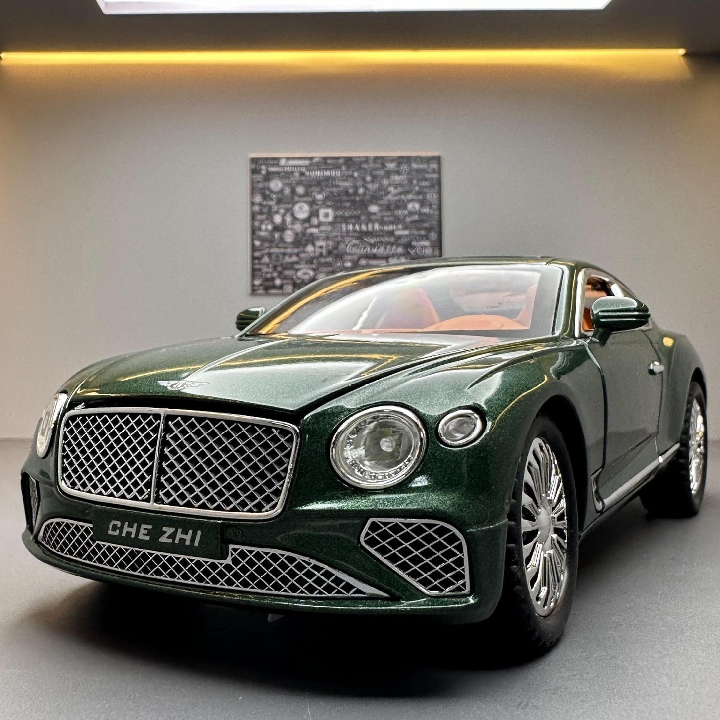 合金車模1:24 Continental GT跑車聲光回力兒童玩具車音樂模型擺件收藏