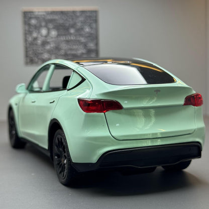 合金車模1:24 Tesla MODELY聲光回力玩具汽車音樂模型擺件代發