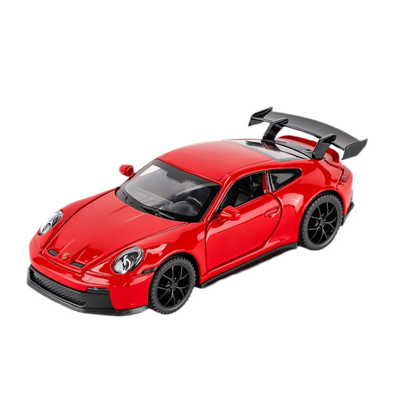 合金車模1:32 Porsche 911GT3跑車馬天尼回力玩具車音樂模型擺件