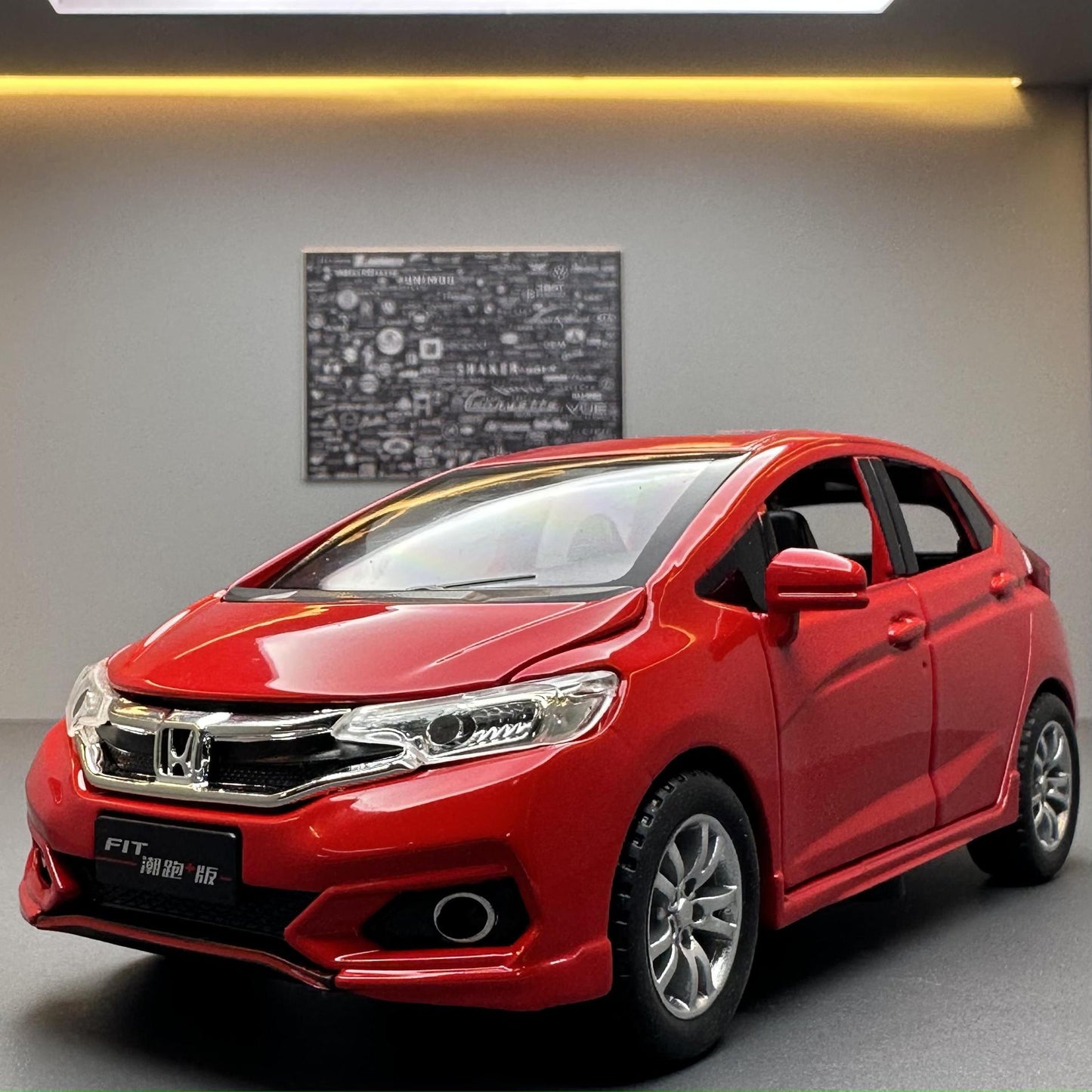 合金車模1:32 Honda 飛度發聲燈光回力玩具汽車音樂模型擺件收藏