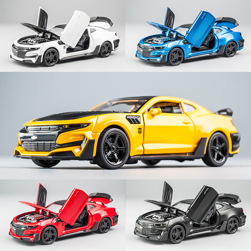 1:32 Camaro 合金跑車模型聲光回力男孩玩具汽車大黃蜂模型擺