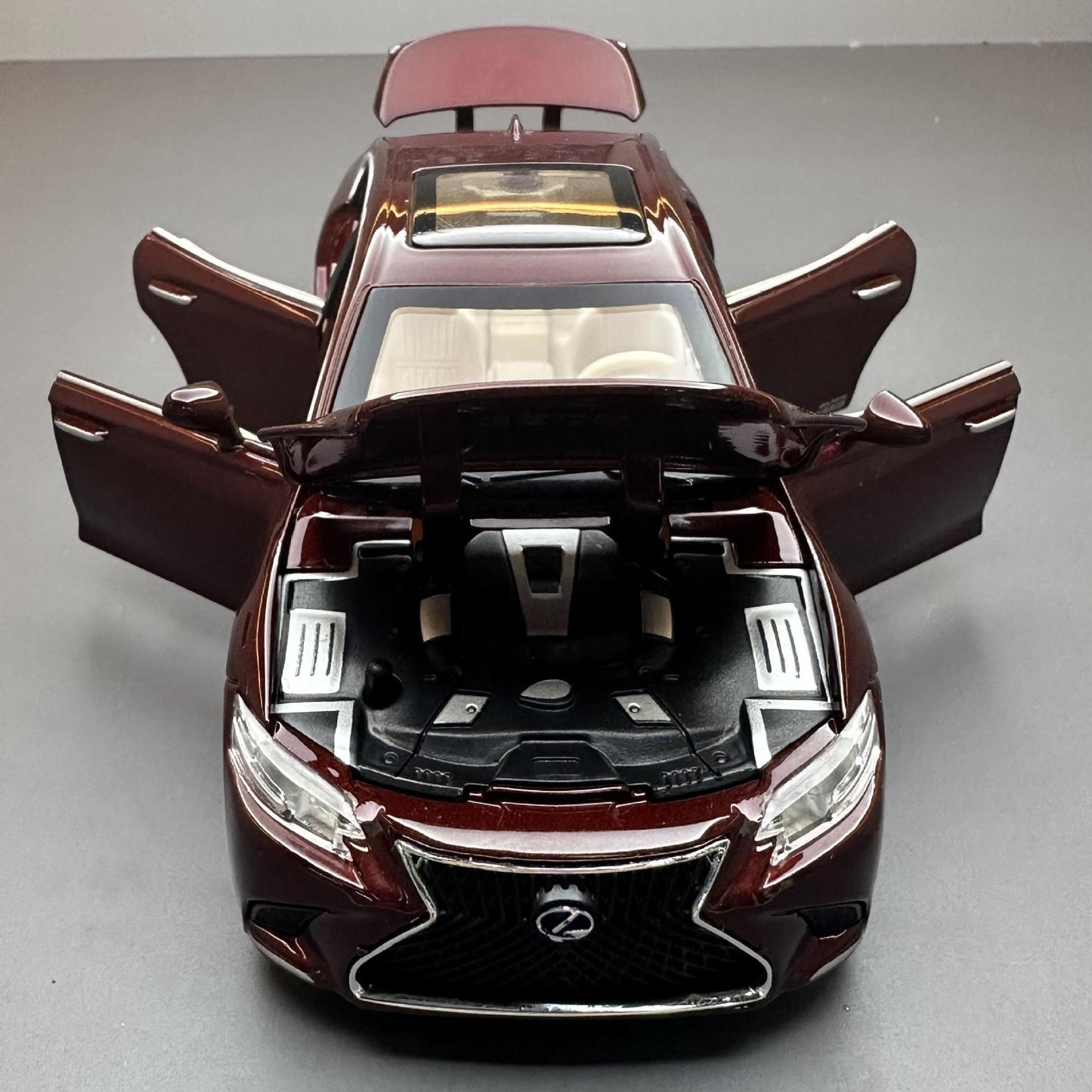 合金車模1:32 Lake LS500H聲光回力玩具汽車音樂模型擺件