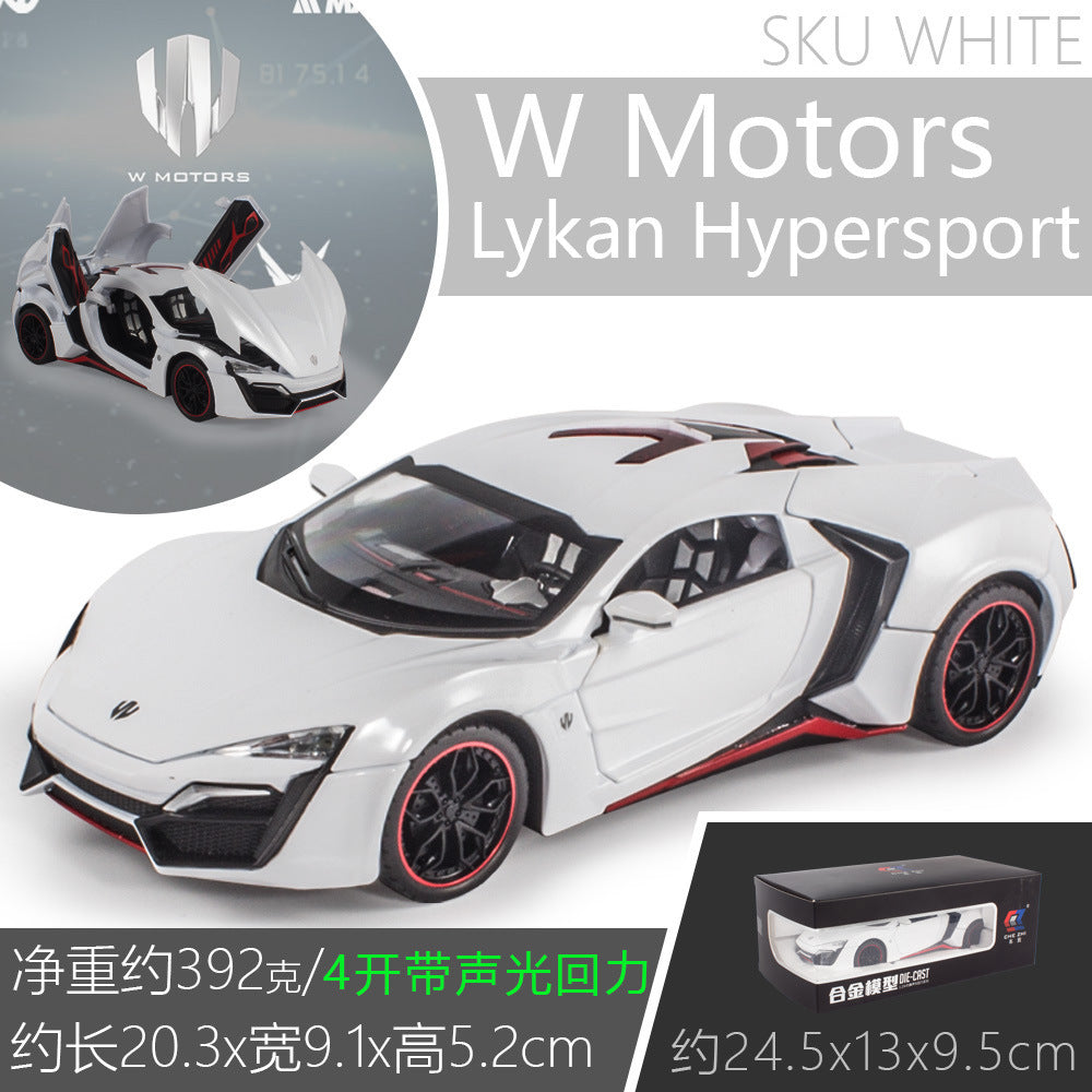 合金車模1:24 Ryken 跑車回力帶聲光玩具車音樂模型擺件代發批發