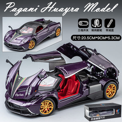 合金車模1:24 Pagani 帕加尼中國龍跑車回力聲光汽車玩具模型擺件