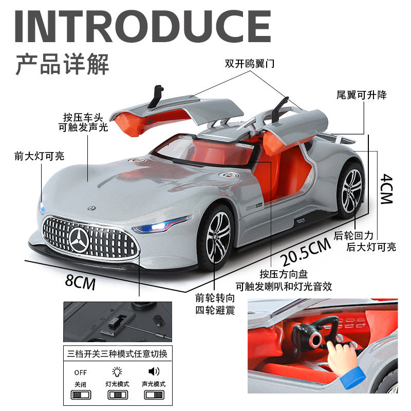 合金車模1比24 Daben Benz AMG GT跑車聲光回力玩具車音效模型