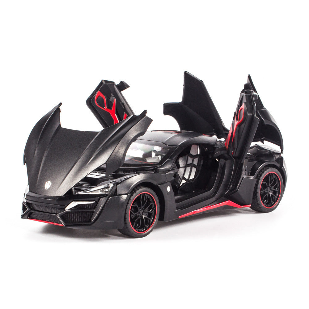 合金車模1:24 Ryken 跑車回力帶聲光玩具車音樂模型擺件代發批發