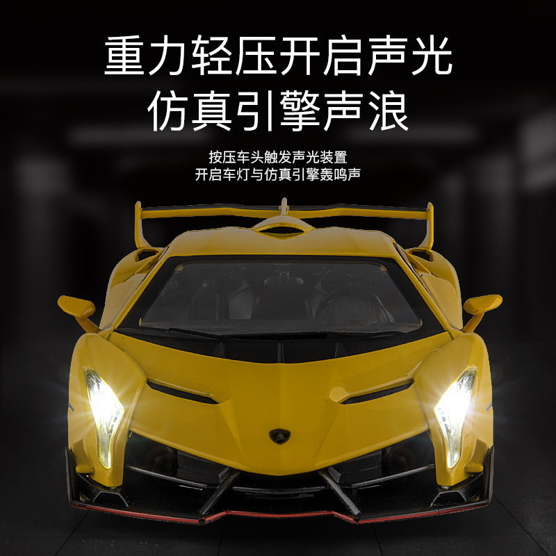 合金車模1:22 Rambo 毒藥跑車回力燈光男玩具電池車音樂模型擺件