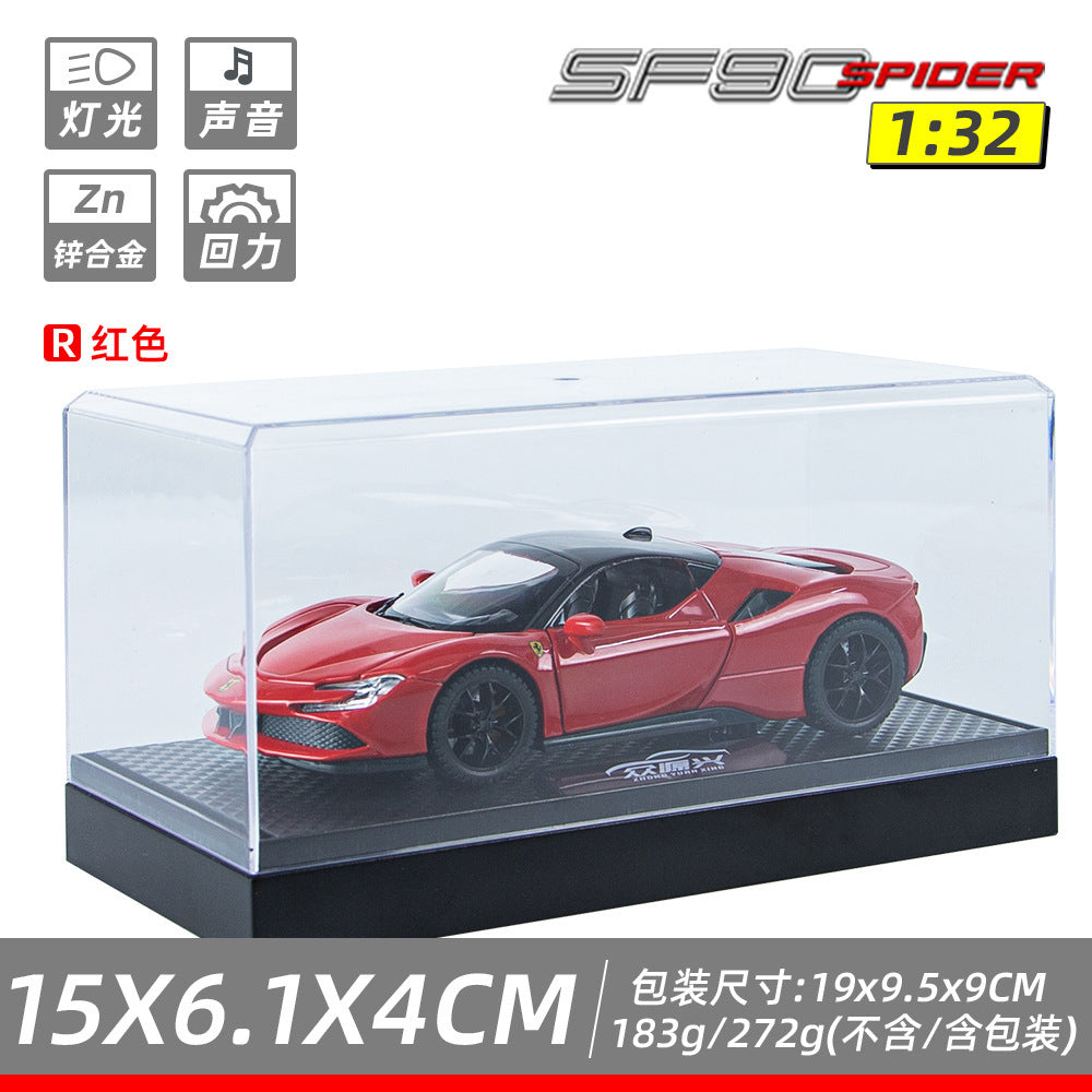 合金車模1:32 Rafa SF90塗裝版回力玩具車音樂模型擺件防塵盒
