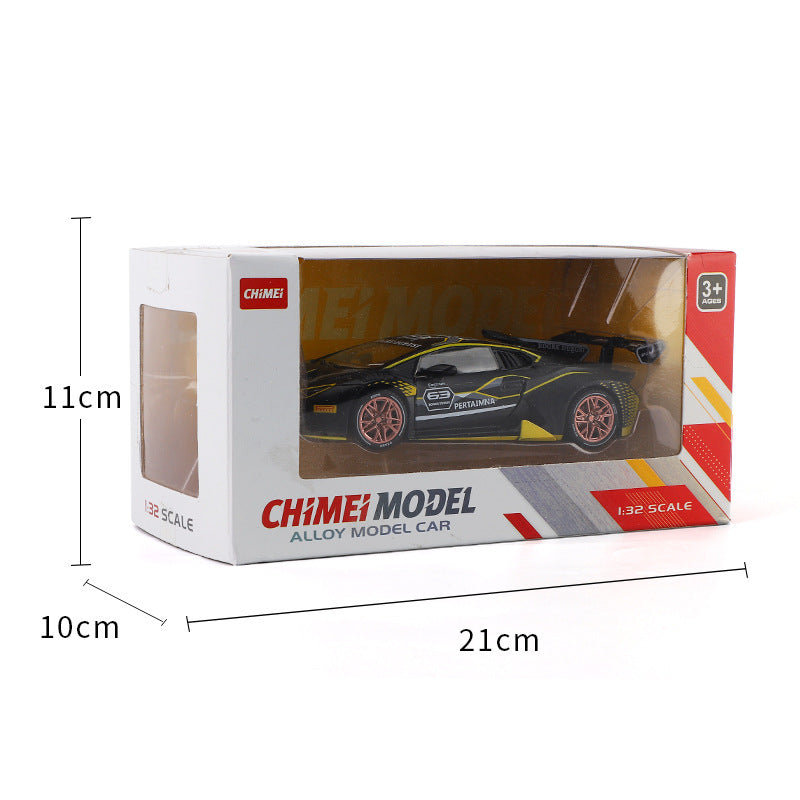 合金車模1比32 Rambo EVO小牛發聲回力燈光玩具跑車音樂模型擺件