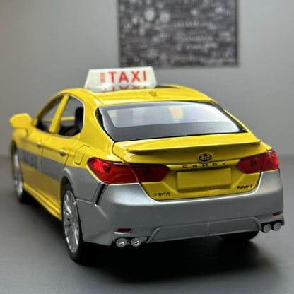 合金車模1:24 Camry 計程車帶聲光回力玩具車音樂模型擺件藏品