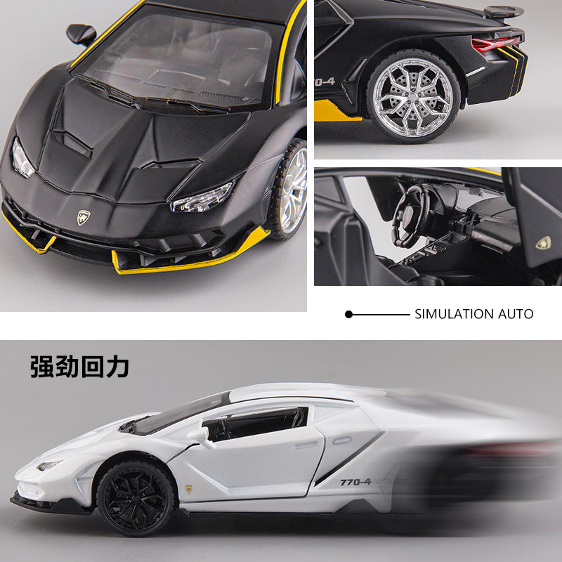 合金車模 Rambo LP770跑車回力3開門男孩玩具車聲光模型擺件收藏