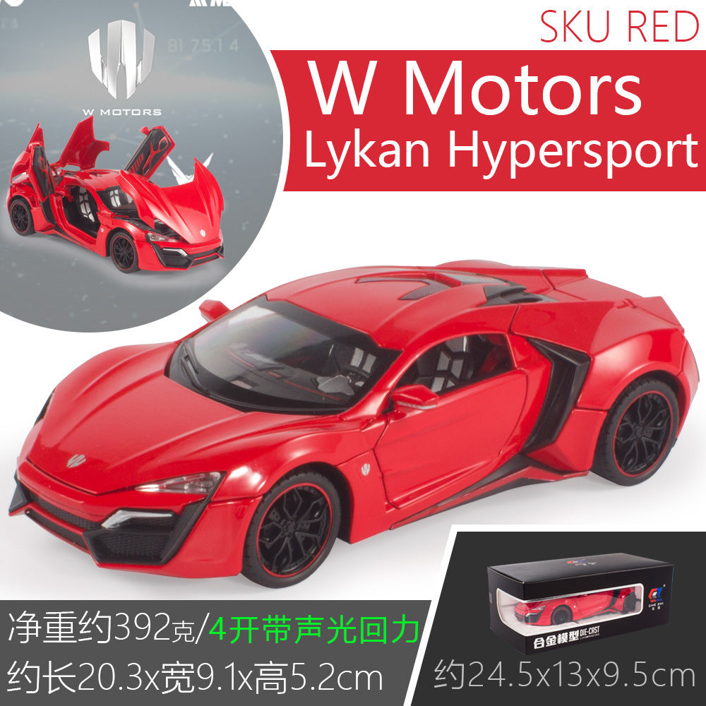 合金車模1:24 Ryken 跑車回力帶聲光玩具車音樂模型擺件代發批發