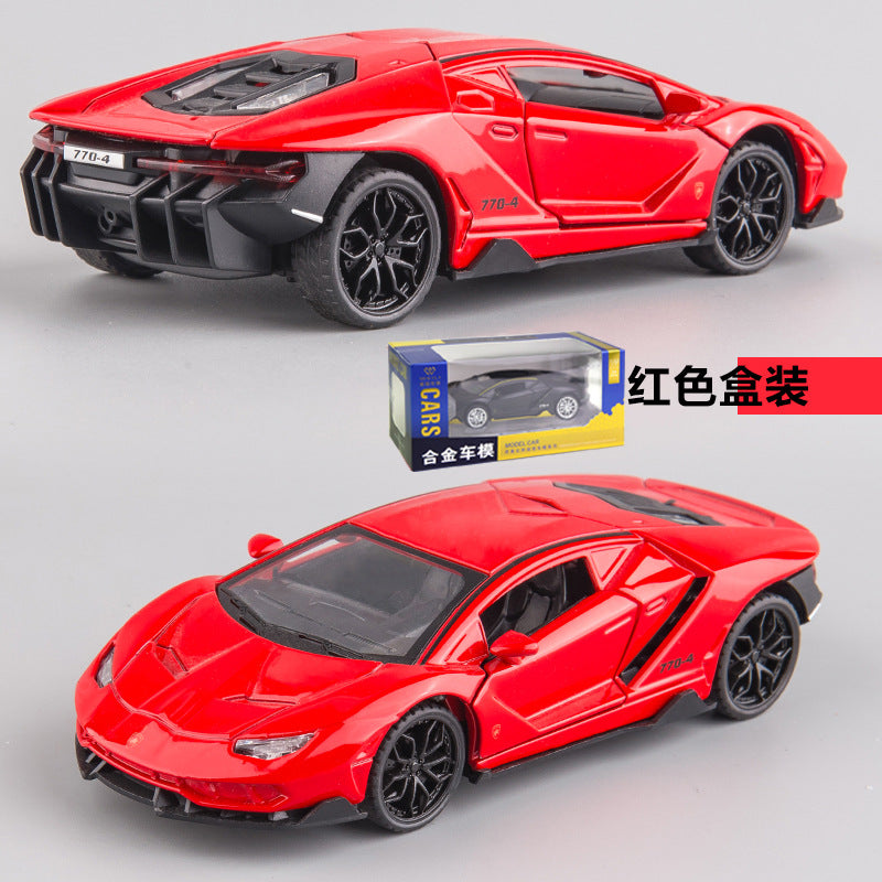 合金車模 Rambo LP770跑車回力3開門男孩玩具車聲光模型擺件收藏