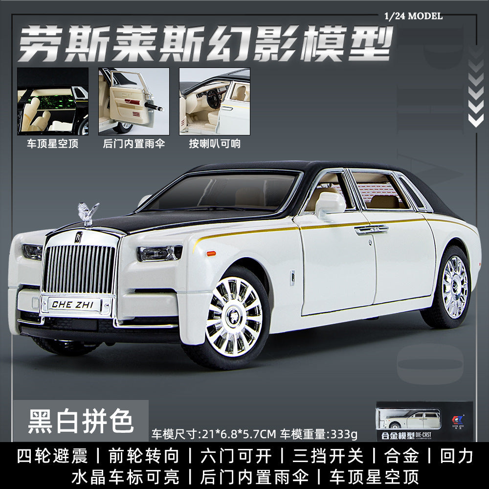 金汽車模型Rolls-royce 1:24卷幻影回拉聲音照明玩具汽車音樂模型裝飾品合集
