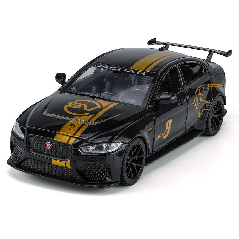 合金車模1:24 Jaguar XESVProject8聲光回力玩具汽車音樂模型擺件