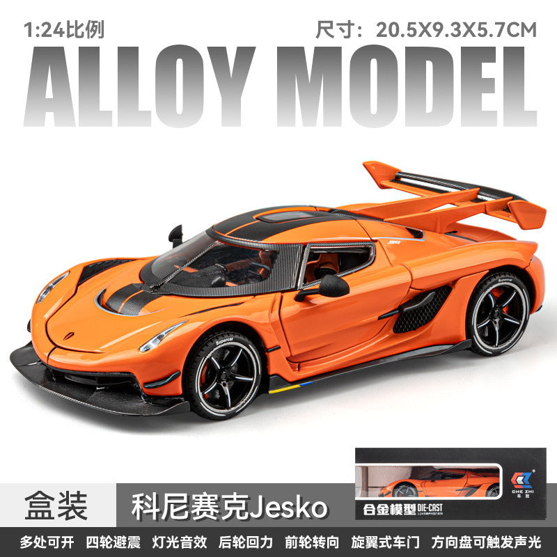 合金汽車模型1:24 Koenigsegg 跑車聲光回力玩具汽車音樂模型裝飾品合集