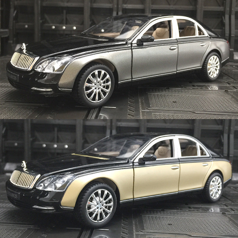 合金車模1:24 Maybach 62S商務轎車帶聲光回力男玩具汽車模型擺件
