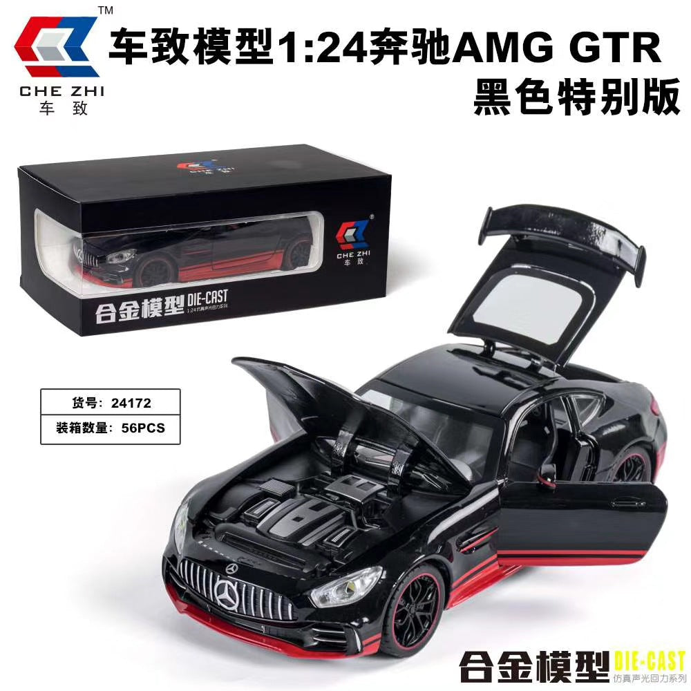合金汽車模型1:24 Daben GT跑車聲光回拉玩具汽車音樂模型裝飾品批發代批發