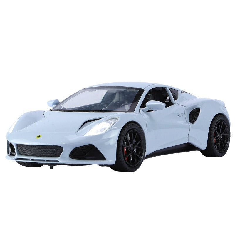 合金車模1:24 Lotus EMIRA跑車帶聲光回力玩具車音樂模型擺件