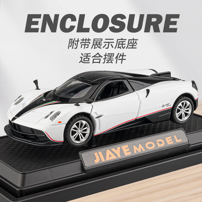 合金1:32 Paga mud 跑車中國龍Huayra車模回力玩具車聲光模型擺件