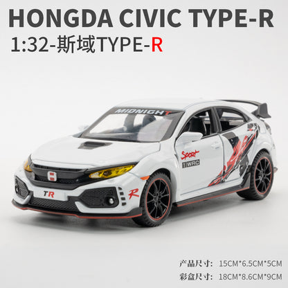 合金車模1:32 Honda 思域發聲燈光回力玩具汽車音樂模型擺件藏品