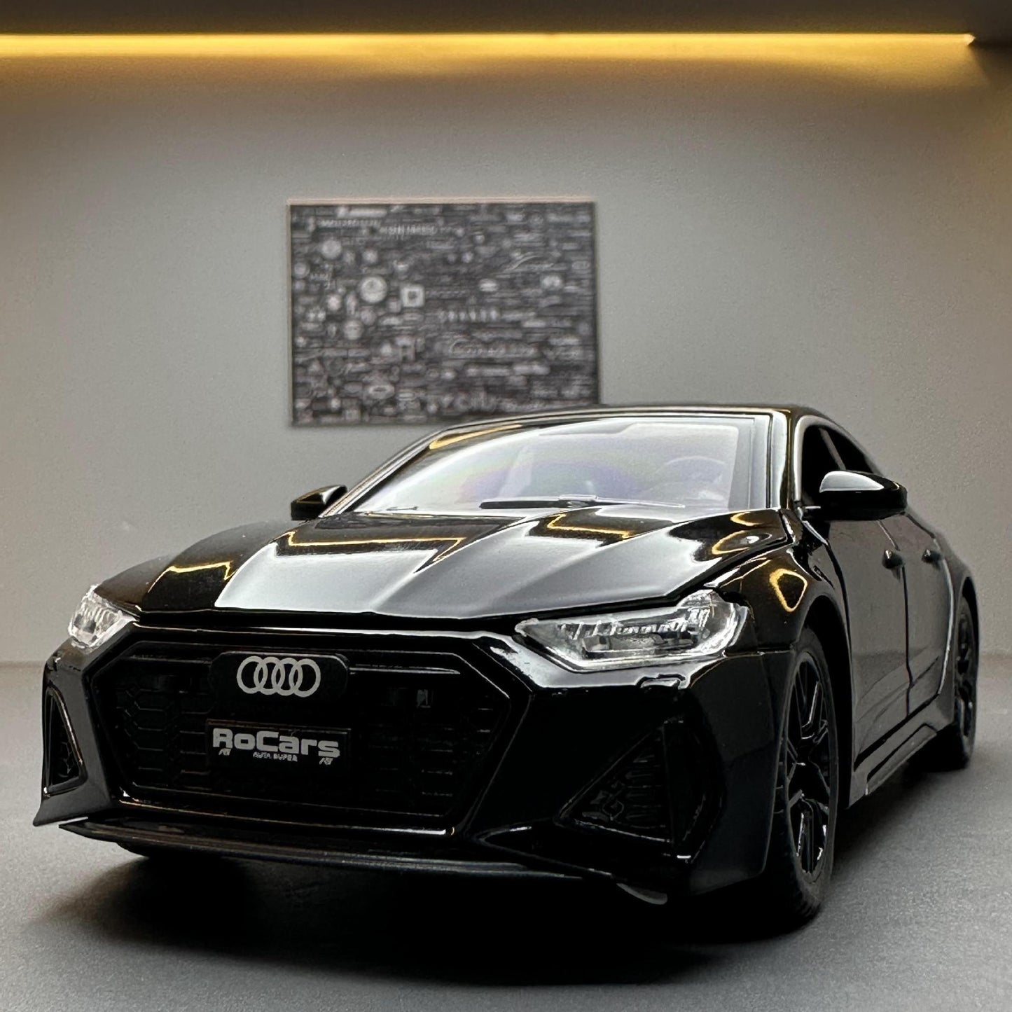 合金車模1比32 Audi RS7跑車帶聲光回力玩具車音樂模型擺件藏品