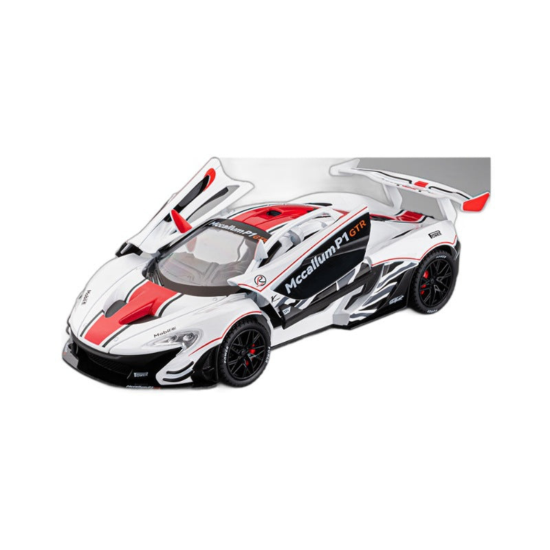 合金車模1:22 McLaren P1跑車帶聲光回力玩具車音效模型擺件代發