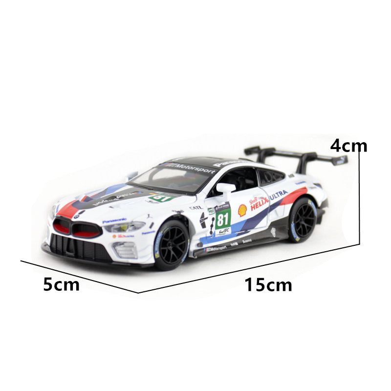 合金車模1:32 Bmw M8跑車賽道版聲光回力玩具車音樂模型擺件