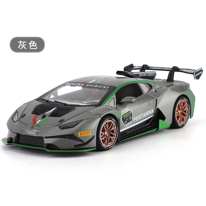 合金車模1比32 Rambo EVO小牛發聲回力燈光玩具跑車音樂模型擺件