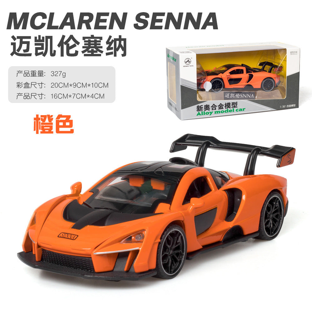 合金車模1:32 McLaren 塞納跑車發聲回力燈光玩具車音樂模型擺件