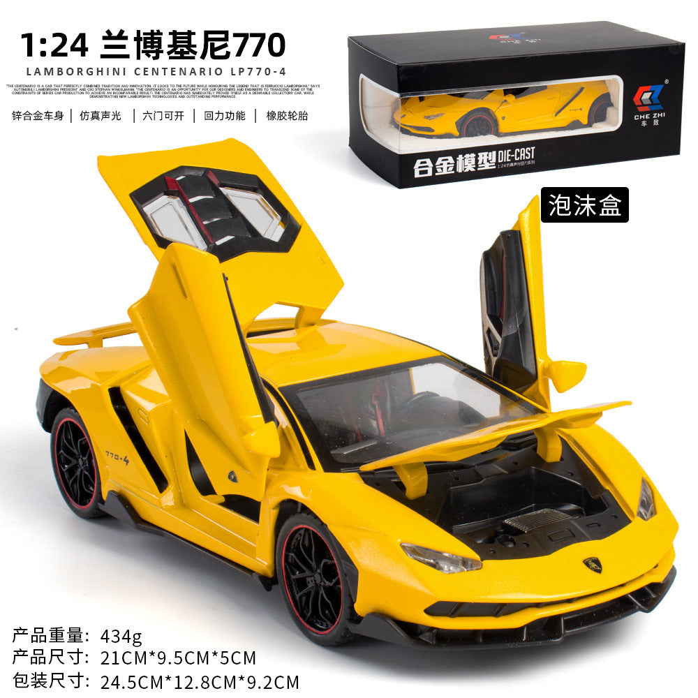 合金車模1:24 Rambo LP770跑車回拉聲光玩具車音樂模型飾品合集