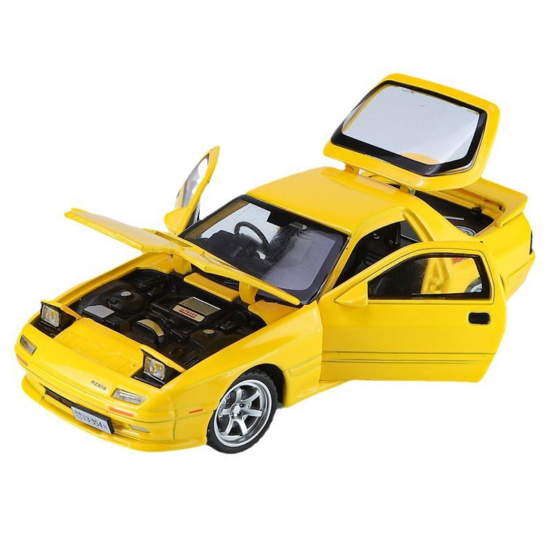 合金車模1:32 Mazda RX-7跑車帶聲光回力玩具車音樂模型擺件
