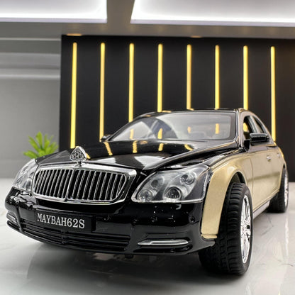 合金車模1:24 Maybach 62S商務轎車帶聲光回力男玩具汽車模型擺件