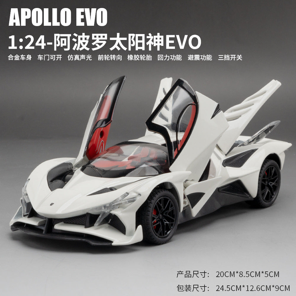合金車模1比24A pollo EVO跑車聲光回力玩具車音樂模型擺件代發