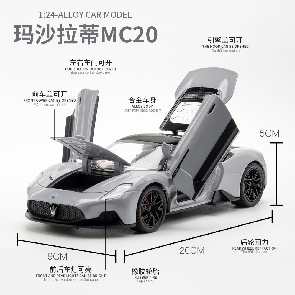 合金 1:24 Ant Sarati MC20 汽車模型回力男孩玩具跑車聲光模型裝飾品合集