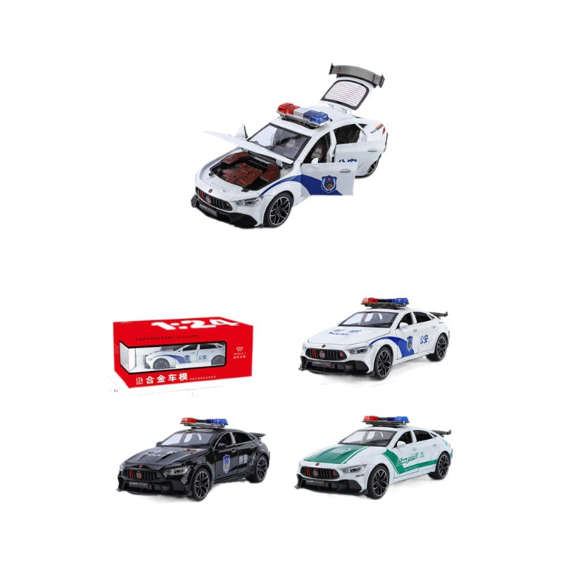 合金車模1:24 Babos 中東版警車帶聲光玩具車音樂模型擺件代發