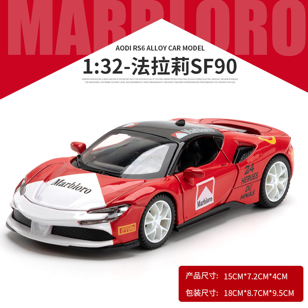 合金車模1:32 Rafa SF90塗裝版回力玩具車音樂模型擺件防塵盒
