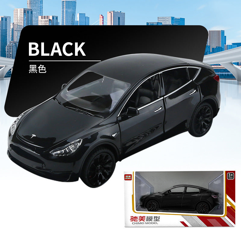 合金車模1:24 Tesla MODELY聲光回力玩具汽車音樂模型擺件代發