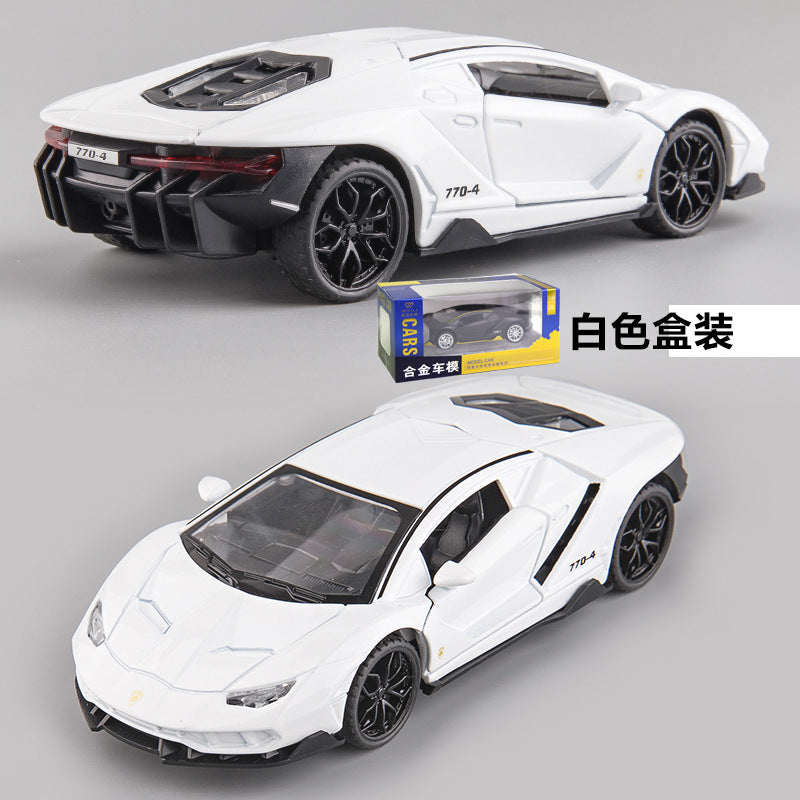 合金車模 Rambo LP770跑車回力3開門男孩玩具車聲光模型擺件收藏