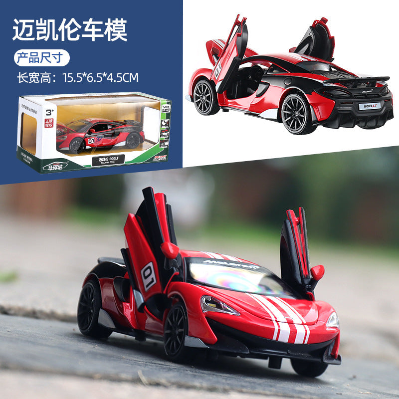 源合金汽車模型1至32 McLaren 600LT賽車聲光拉回玩具汽車音樂模型代表一代