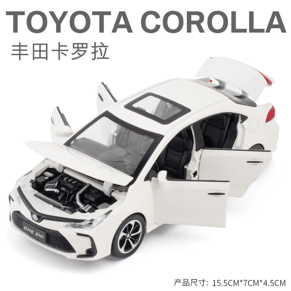 合金車模1：32 Toyota Corolla 聲光回力玩具汽車音樂模型擺件