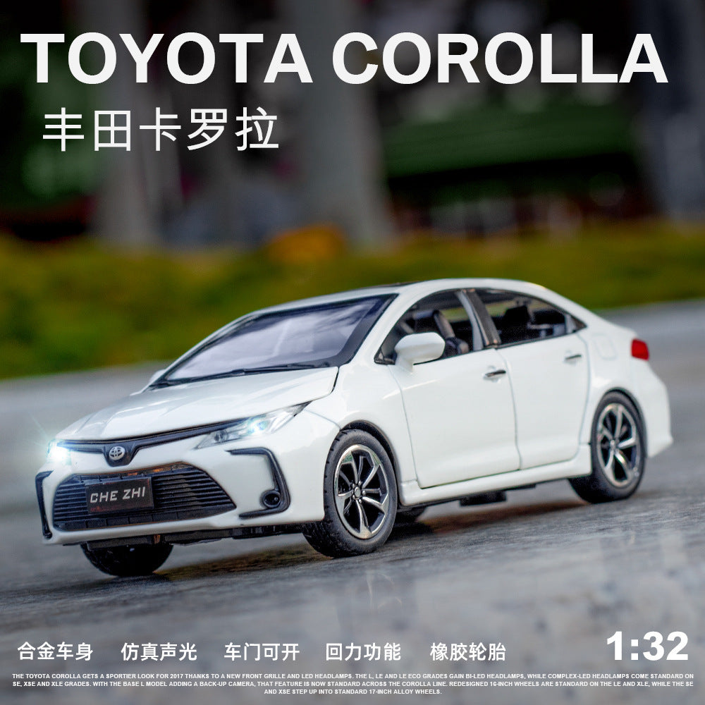 合金車模1：32 Toyota Corolla 聲光回力玩具汽車音樂模型擺件