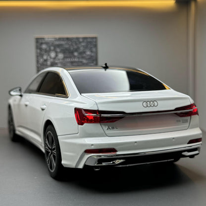 合金車模1比18 Audi A6L轎車帶聲光滑行玩具汽車音效模型代發