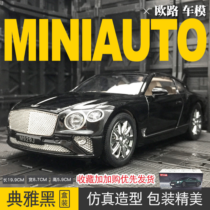 合金車模1：24 Binli Continental GT 跑車帶聲光回力金屬玩具汽車模型擺件