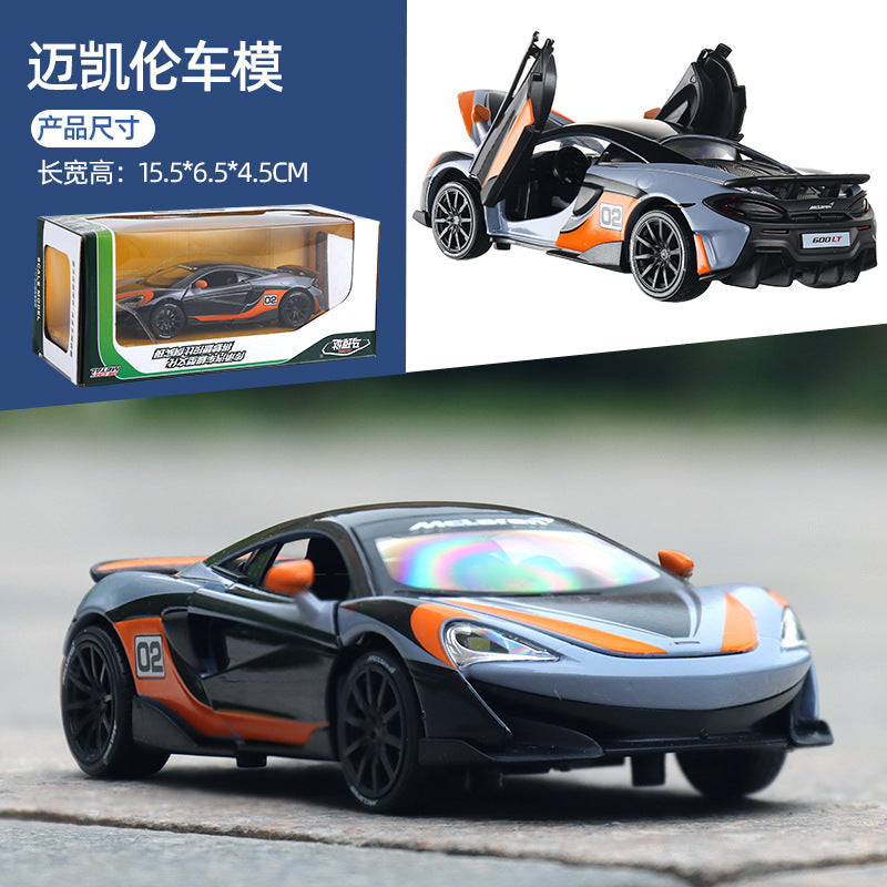 源合金汽車模型1至32 McLaren 600LT賽車聲光拉回玩具汽車音樂模型代表一代