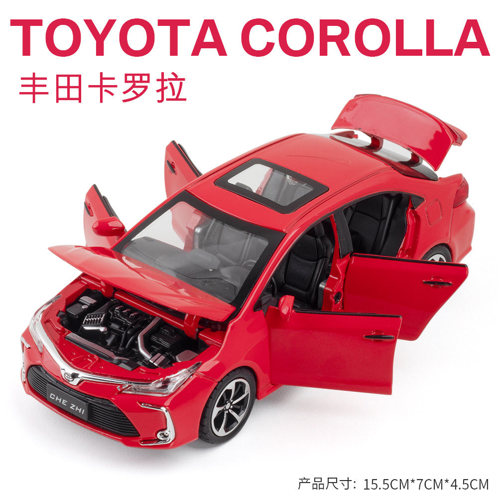 合金車模1：32 Toyota Corolla 聲光回力玩具汽車音樂模型擺件