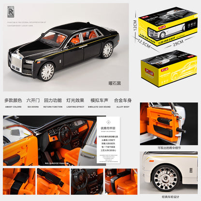 合金車模1比20 Rolls-Royce 幻影特別版帶聲光回力玩具汽車音樂模型擺件