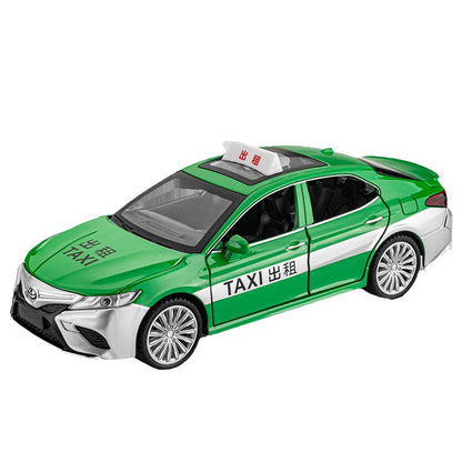 合金車模1：24 Camry 計程車帶聲光回力玩具車音樂模型擺件藏品