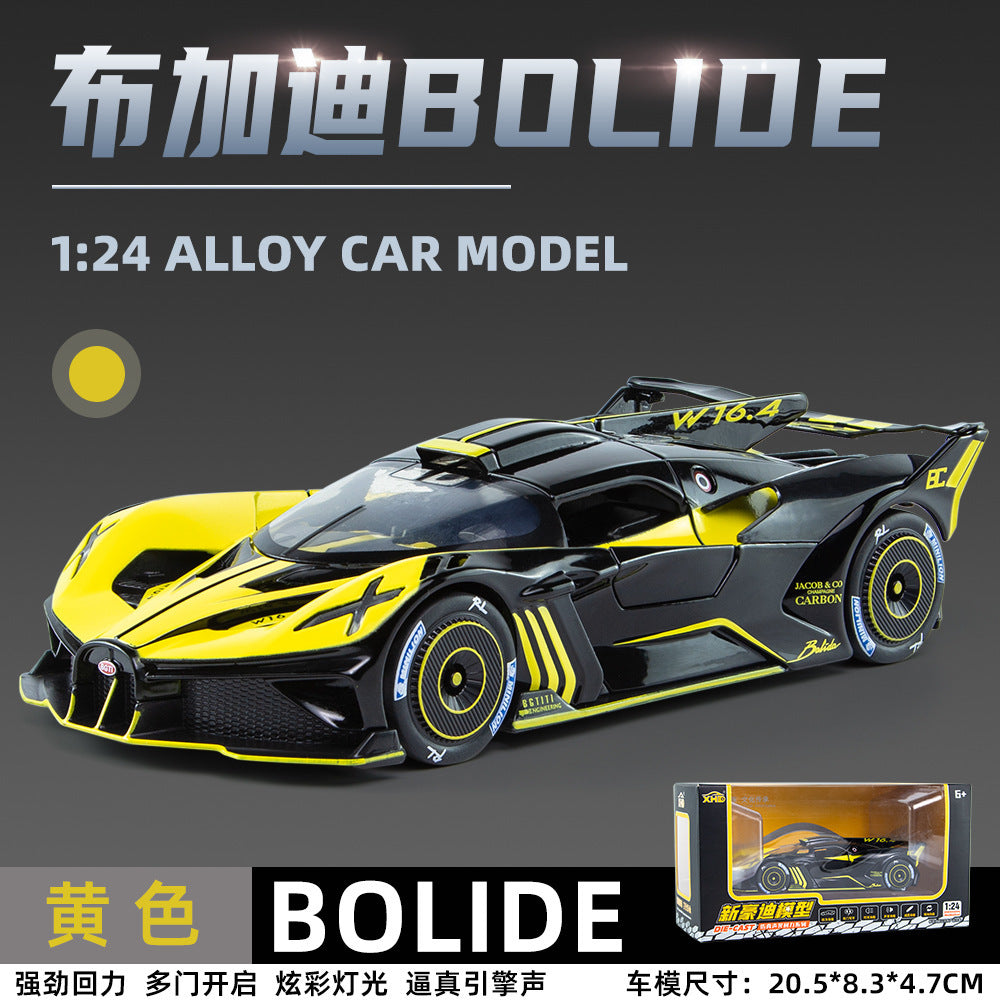 合金車模1：24 Bugatti BOLODE跑車聲光回力玩具車音樂模型擺件