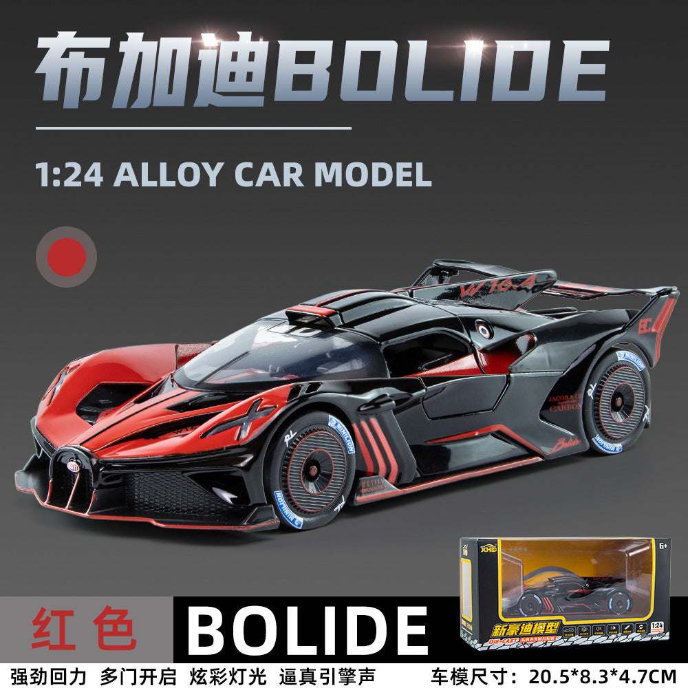 合金車模1：24 Bugatti BOLODE跑車聲光回力玩具車音樂模型擺件